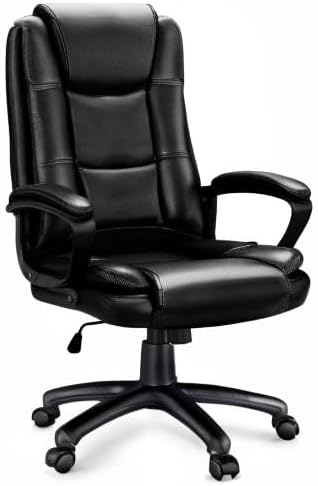 Big and Tall Office Chair 400lbs โ Ergonomic High-Back Executive Desk Chair with Lumbar Support, Adjustable Heavy Duty Leather Computer Chair for Home Office & Work
