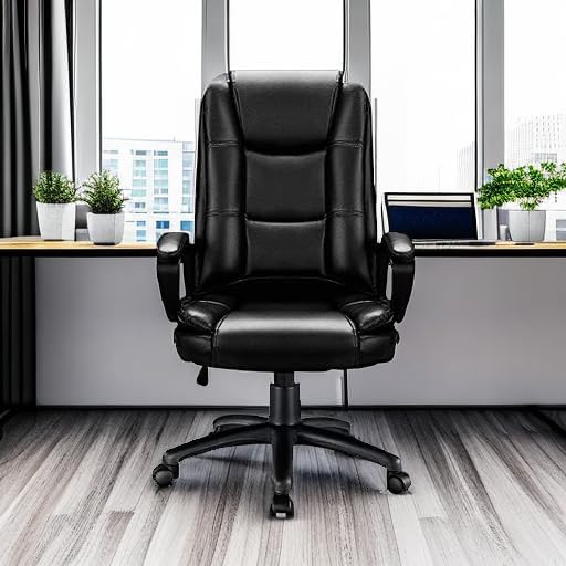 Big and Tall Office Chair 400lbs โ Ergonomic High-Back Executive Desk Chair with Lumbar Support, Adjustable Heavy Duty Leather Computer Chair for Home Office & Work