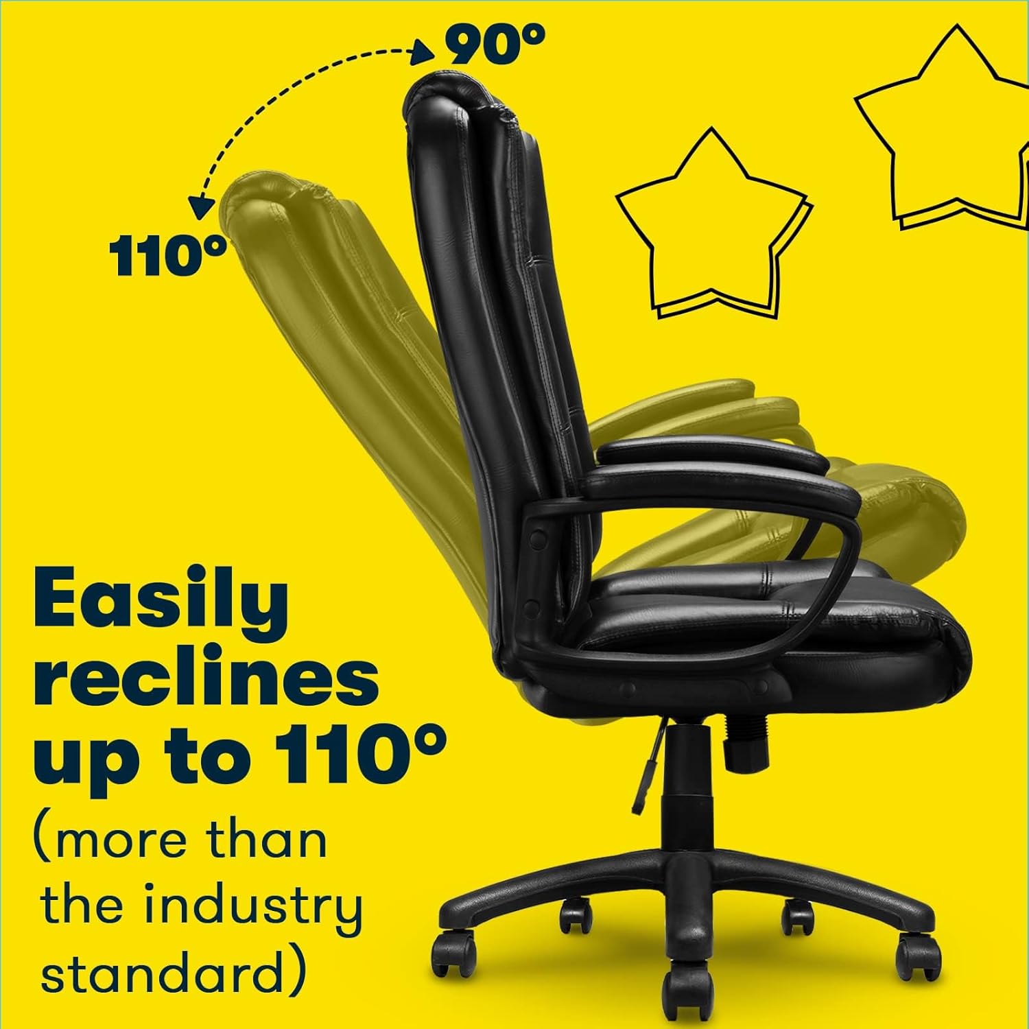 Big and Tall Office Chair 400lbs โ Ergonomic High-Back Executive Desk Chair with Lumbar Support, Adjustable Heavy Duty Leather Computer Chair for Home Office & Work