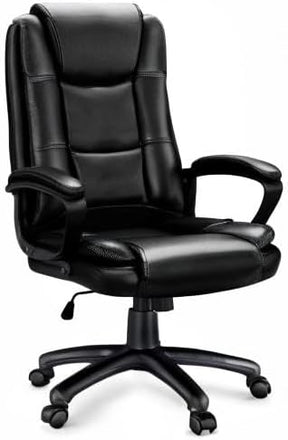 Big and Tall Office Chair 400lbs – Ergonomic High-Back Executive Desk Chair with Lumbar Support, Adjustable Heavy Duty Leather Computer Chair for Home Office & Work