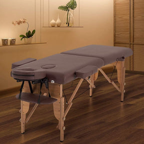 BestMassage Portable Massage Table – 24" Wide Height Adjustable 2-Fold Lash Bed with Carrying Case, Folding Spa Table for Facial, Tattoo, Foot Massage, Salon & Beauty Treatments