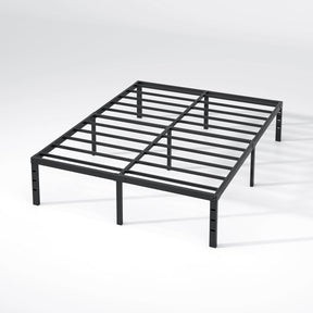 Queen Size Metal Bed Frame – 14 Inch Platform Bed with Storage Space, Heavy Duty Steel Mattress Foundation, No Box Spring Needed, Easy Assembly, Noise-Free, Black