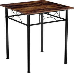 IRON 3-Piece Kitchen Dining Table Set for Small Spaces – Square Iron Wood Table with 2 Chairs, Compact Dining Room Furniture for Apartment, Home, or Kitchen