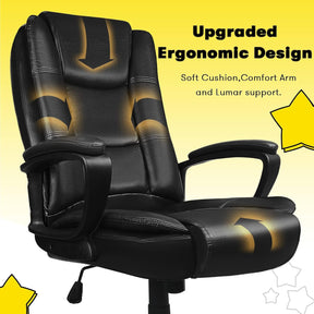 Big and Tall Office Chair 400lbs – Ergonomic High-Back Executive Desk Chair with Lumbar Support, Adjustable Heavy Duty Leather Computer Chair for Home Office & Work