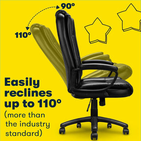 Big and Tall Office Chair 400lbs – Ergonomic High-Back Executive Desk Chair with Lumbar Support, Adjustable Heavy Duty Leather Computer Chair for Home Office & Work