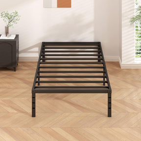Twin Size Metal Bed Frame – 14 Inch Platform Bed with Underbed Storage, Heavy Duty Steel Slats, No Box Spring Needed, Easy Assembly, Noise-Free Design, Black